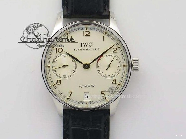 MIROTIME 0408 Portuguese Chrono IW3716 RSF 1:1 Best Edition Blue Dial on Black Leather Strap A RelaxedFit 7045